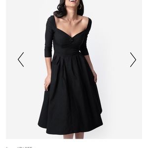 Unique Vintage black swing dress
